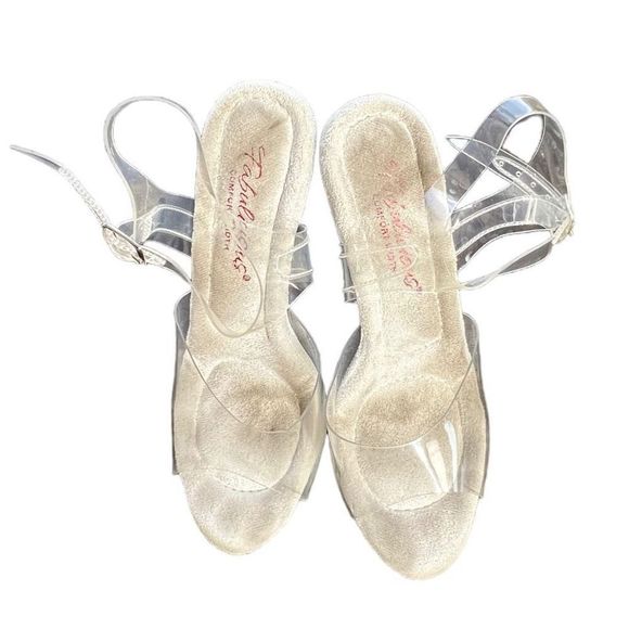 PLEASER RHINESTONED STRIPPER HEELS - Sultry-608DM - Fabulicious - EUC - Picture 6 of 6